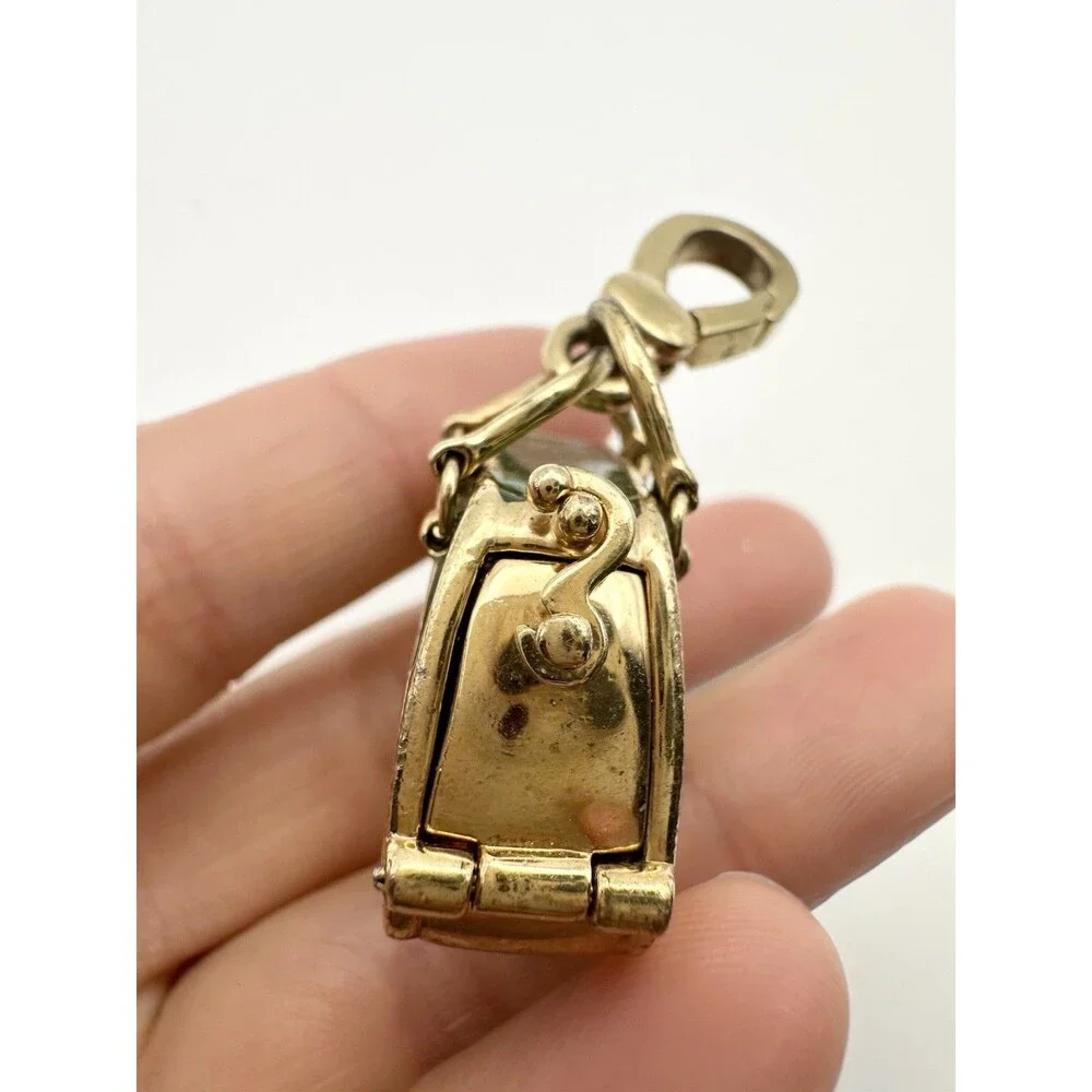 Juicy Couture 2004 Green and Gold Dog Carrier Charm
